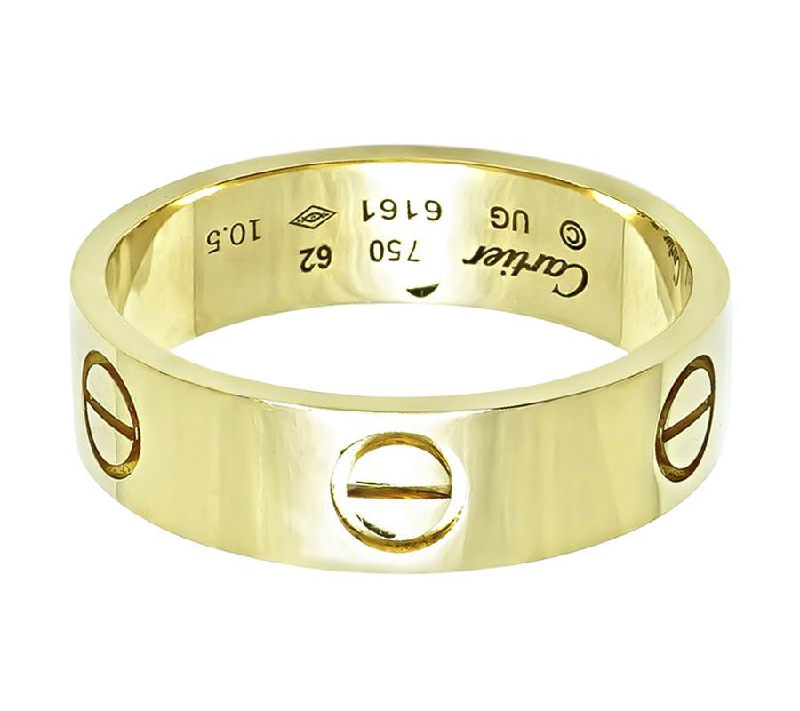 Cartier Love Yellow Gold Wedding Band