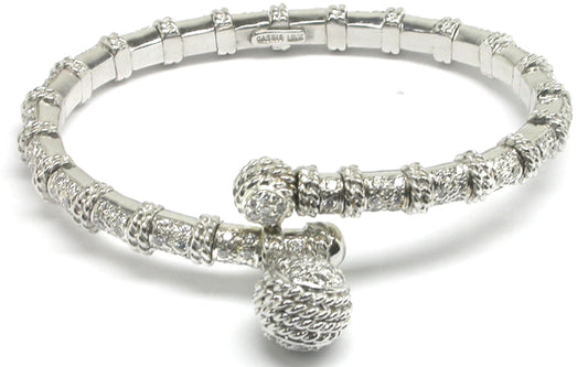 Cassis 18k White Gold Diamond Bangle