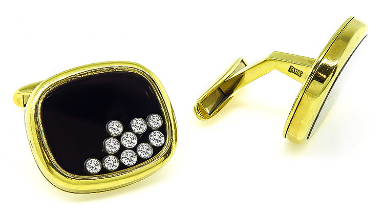 Chopard Gold Diamond Cufflinks Israel Rose