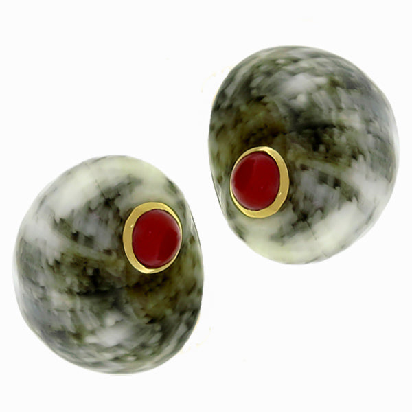 Coral Shell  Gold Earrings By Trianon