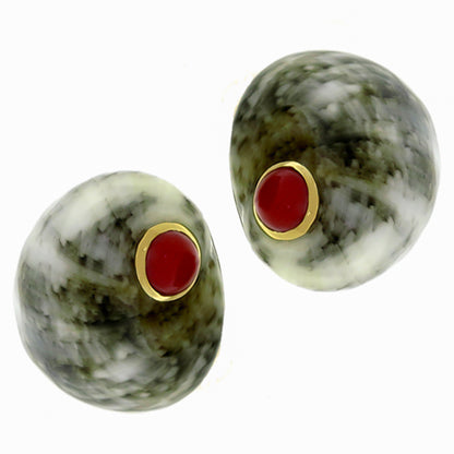 Coral Shell  Gold Earrings By Trianon