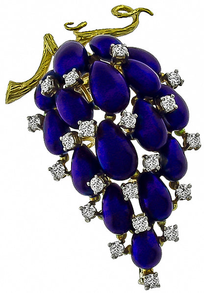 Corletto 1.25ct Diamond Enamel Pin