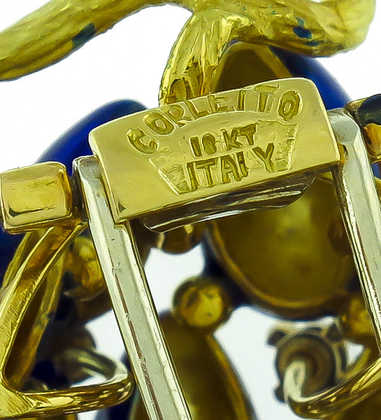 Corletto 1.25ct Diamond Enamel Pin