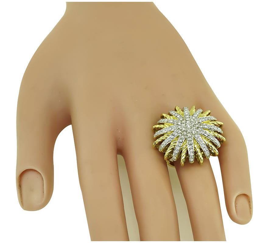 David Yurman Diamond Gold Ring Israel Rose