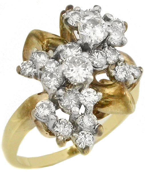 Diamond 14k Yellow and White Gold Ring