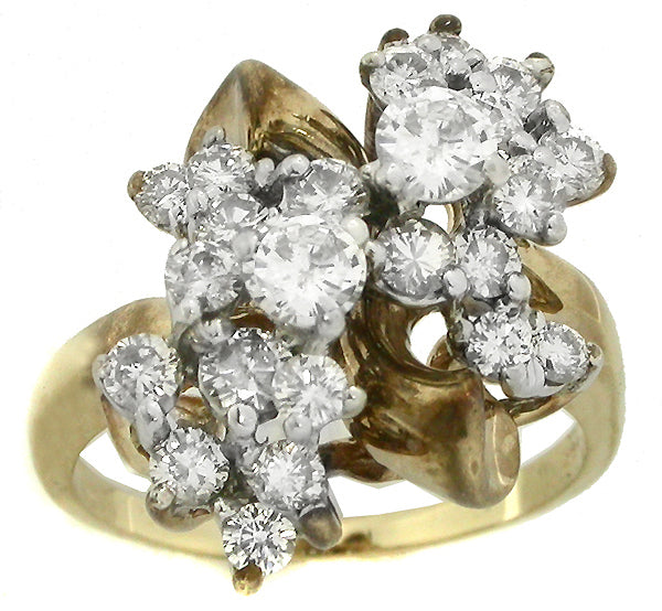 Diamond 14k Yellow and White Gold Ring