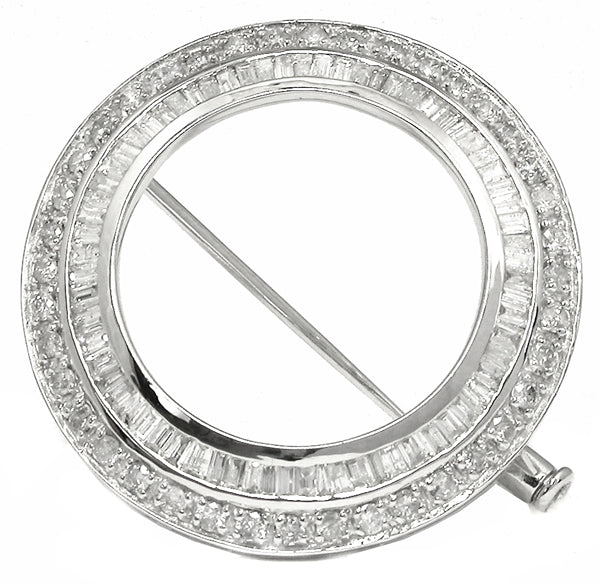 Diamond 18k White Gold Pin