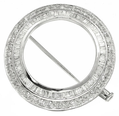 Diamond 18k White Gold Pin