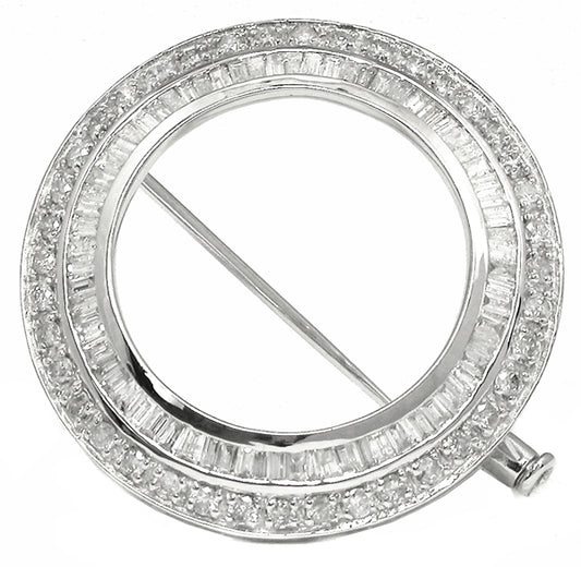 Diamond 18k White Gold Pin