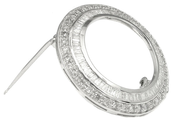 Diamond 18k White Gold Pin