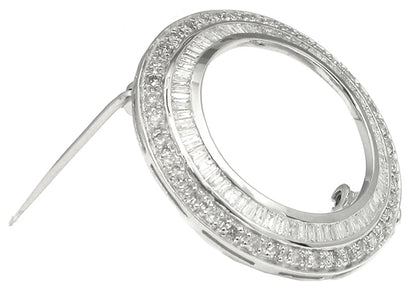 Diamond 18k White Gold Pin
