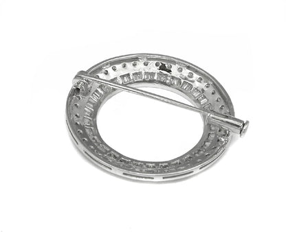 Diamond 18k White Gold Pin