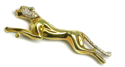 Diamond  18k Yellow Cheetah Pendant