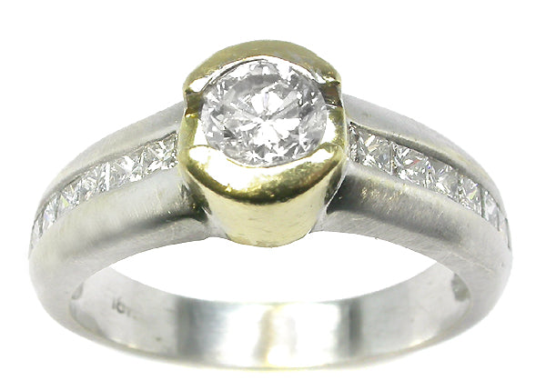 Diamond 18k Yellow White Ring
