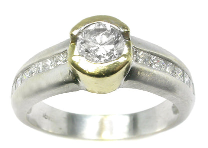 Diamond 18k Yellow White Ring