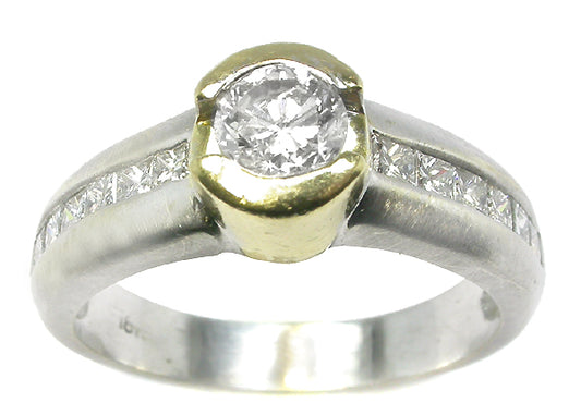 Diamond 18k Yellow White Ring