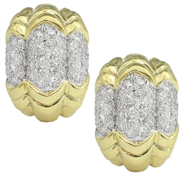 Diamond 18k Yellow and White Gold Earrings