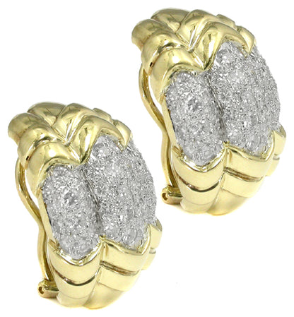 Diamond 18k Yellow and White Gold Earrings