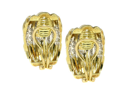 Diamond 18k Yellow and White Gold Earrings