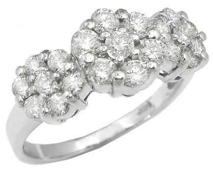 Diamond Cluster 14k White Gold Ring