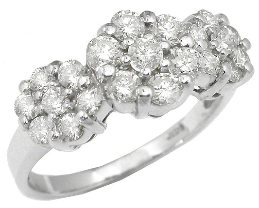Diamond Cluster 14k White Gold Ring