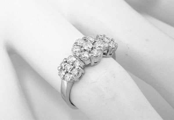 Diamond Cluster 14k White Gold Ring