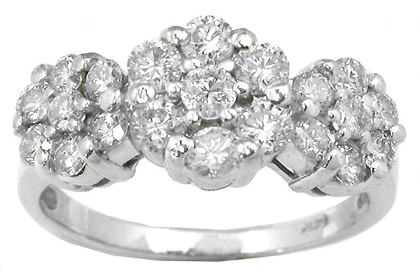 Diamond Cluster 14k White Gold Ring