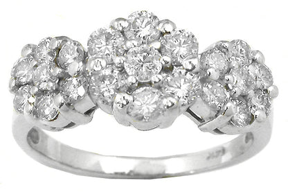 Diamond Cluster 14k White Gold Ring