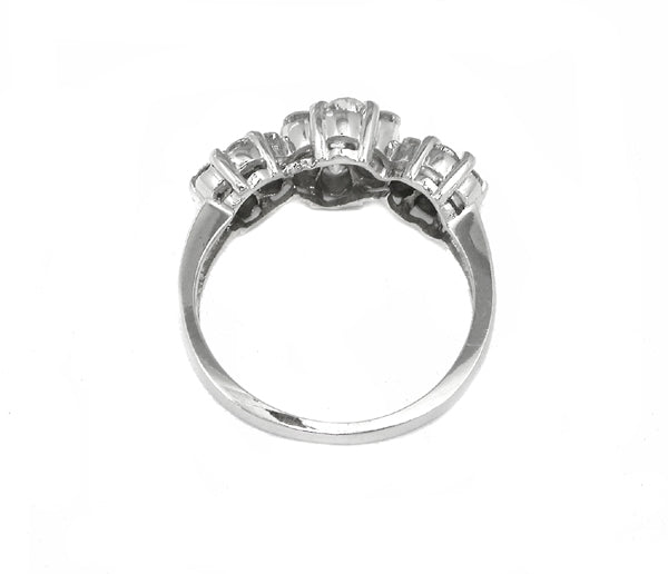 Diamond Cluster 14k White Gold Ring