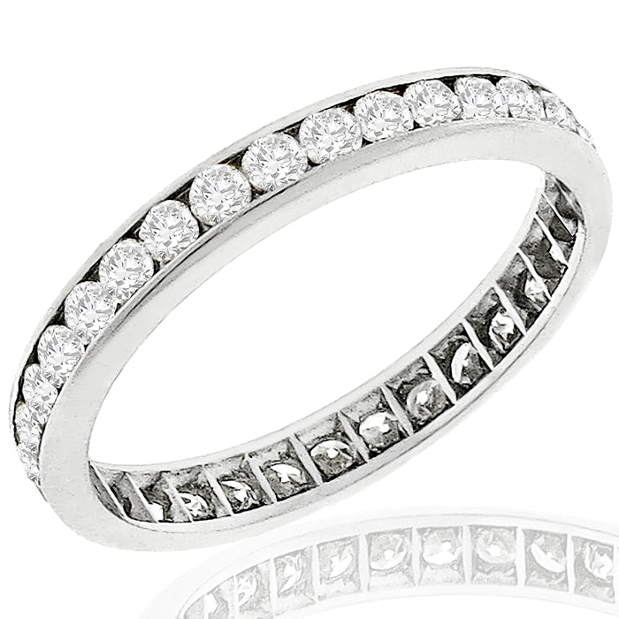 0.90ct European Brilliant Diamond Eternity Platinum Wedding Band