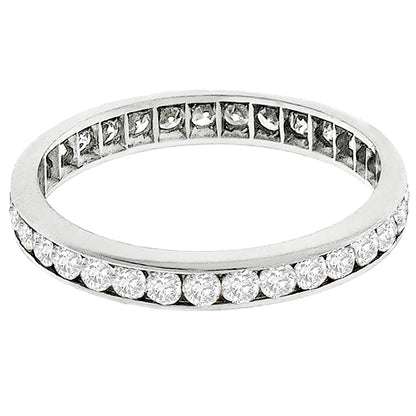 0.90ct European Brilliant Diamond Eternity Platinum Wedding Band