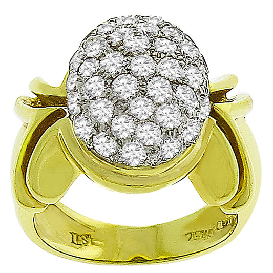 Estate 1.30ct Round Brilliant Diamond 14k Yellow & White Gold Ring