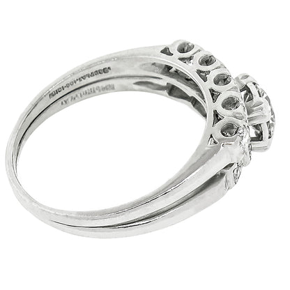Antique 0.60ct Diamond Platinum Engagement Ring & Wedding Band Set