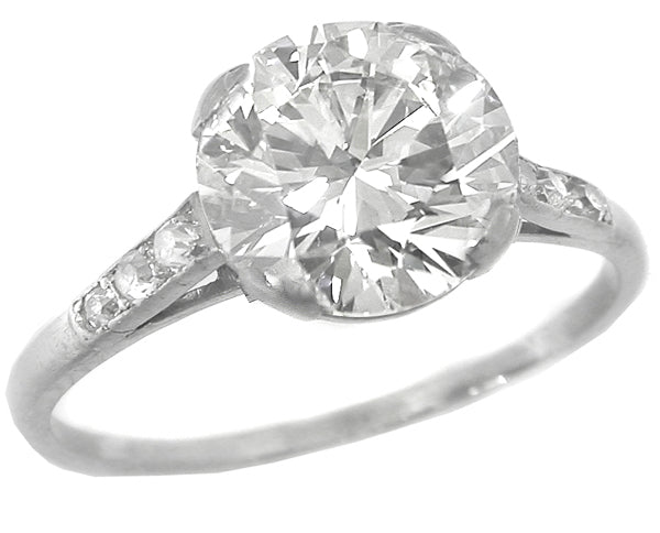 EGL Certified 2.16ct Round Brilliant Diamond Engagement Ring