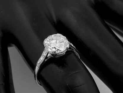 EGL Certified 2.16ct Round Brilliant Diamond Engagement Ring