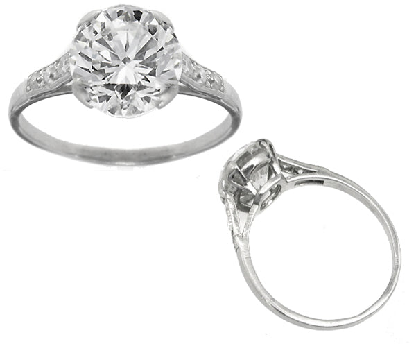 EGL Certified 2.16ct Round Brilliant Diamond Engagement Ring