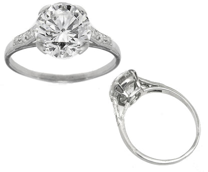 EGL Certified 2.16ct Round Brilliant Diamond Engagement Ring