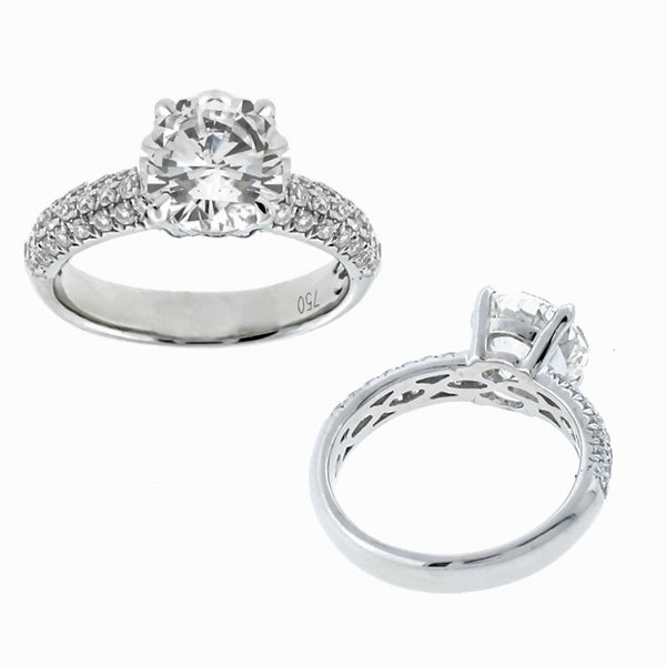 EGL Certified 2.51ct Diamond Gold Engagement Ring