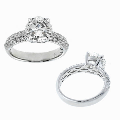 EGL Certified 2.51ct Diamond Gold Engagement Ring