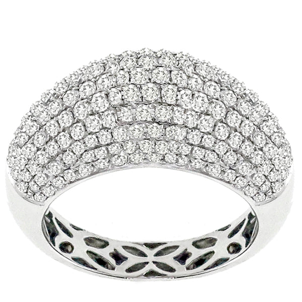 Estate Cartier Style 2.00ct Round Cut Diamond Cluster 18k White Gold Ring