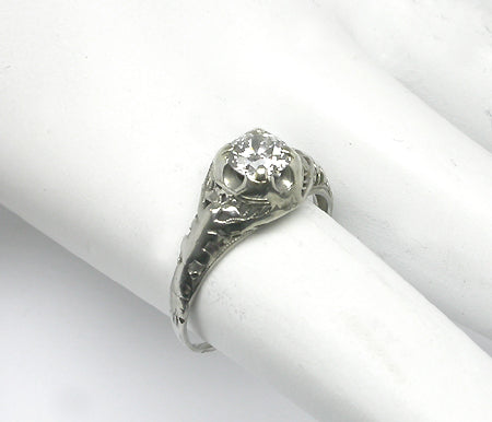 Edwardian 0.50ct Diamond 18k  Gold Engagement Ring