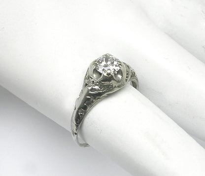 Edwardian 0.50ct Diamond 18k  Gold Engagement Ring