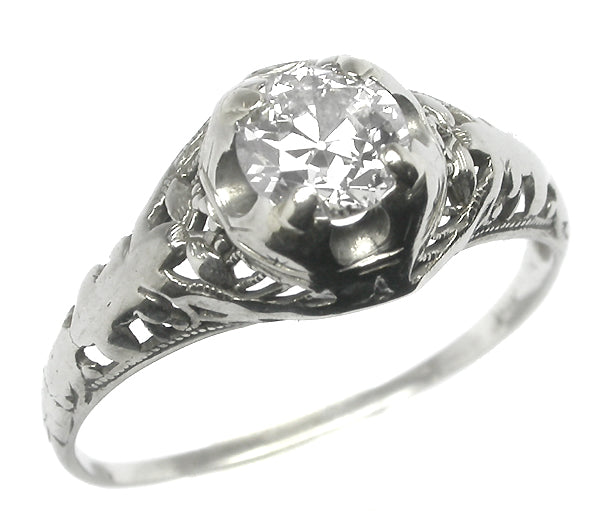 Edwardian 0.50ct Diamond 18k  Gold Engagement Ring