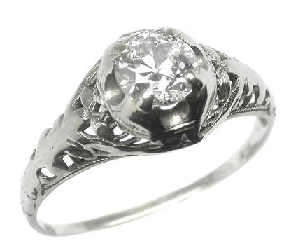 Edwardian 0.50ct Diamond 18k  Gold Engagement Ring