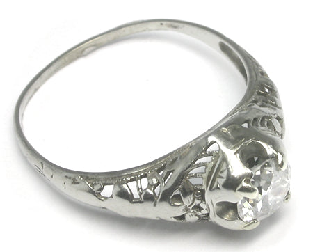 Edwardian 0.50ct Diamond 18k  Gold Engagement Ring