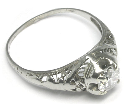 Edwardian 0.50ct Diamond 18k  Gold Engagement Ring