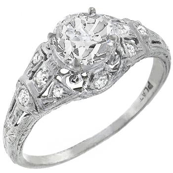Edwardian 0.57ct Diamond Platinum Engagement Ring