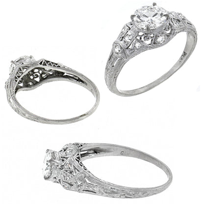 Edwardian 0.57ct Diamond Platinum Engagement Ring