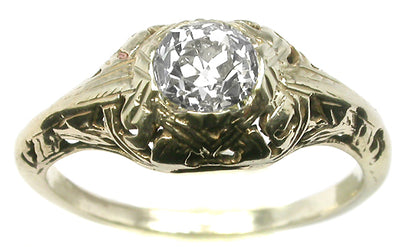 Edwardian 0.72ct  Diamond 14k Yellow Gold Engagement Ring