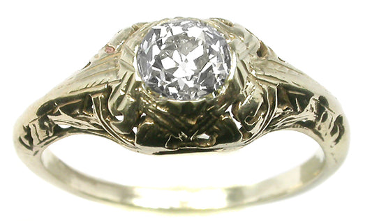 Edwardian 0.72ct  Diamond 14k Yellow Gold Engagement Ring